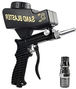 USKI Luftspritzpistolen-Set Einstellbare Sandstrahlpistole 90 Psi Tragbare Sandstrahlpistole Farbspritzmaschine Pneumatische kleine Handstrahlpistole(Type B)