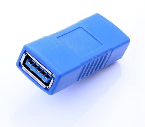 USB 3.0 Coupler USB Female to Female Adapter Gender Changer, USB 3.0 Female to Type A Female 3.0 Cable Coupler, for Connecting Two USB Male Ends Cord, Extension Connector(Stylish Blue)