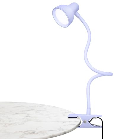 LiFMIRA Lampe de lecture USB à clipser, 3 modes de couleur, 10 niveaux de luminosité à intensité variable, lampe de bureau flexible en col de cygne avec pince, lumière à clipser pour lit, tête de lit