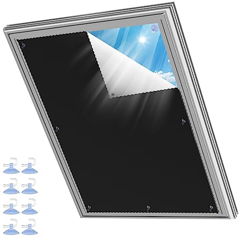 Store occultant Thermique pour fenêtre de Toit, Protection Solaire, Revêtement argenté, Rideau occultant sans perçage pour Bureau, Salle d’étude (S06 und 606-96 * 93cm)