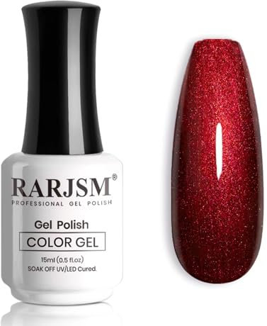 RARJSM Chameleon Gel Nail Polish Black to Red Multichrome Gradient Color Changing Orange Shimmer Glitter Gel Polish Curing Requires Sparkle Chrome Soak Off Nail GelVarnish 15ml Home Salon Manicure