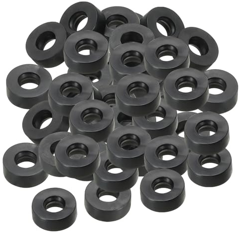 PATIKIL 80pz Rondelle Piatte in Gomma M5, Rondella Piatta 5mm ID x 12mm OD x 4,5mm Spessore Anello Tenuta Separatore Guarnizione per Tubo Rubinetto Tubo Acqua Bullone Fissaggio, Nero