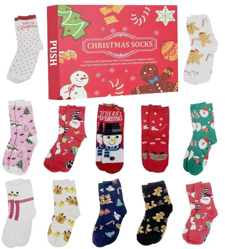 2024 julstrumpor - jul nedräkning strumpor kalender | 24 dagar adventskalender strumpor | jul adventskalender strumpor för vuxna, barn och flickor