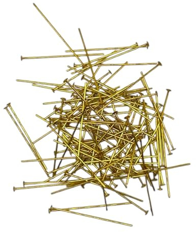 100x Prismenstifte Silber/Gold 26mm – Hochwertige Kristall-Verbinder für Kronleuchter & Dekoration Kettelbedarf Schmuckstifte Haken zum aufhängen (Gold)