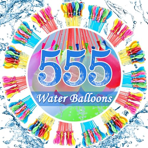 555 Pezzi Palloncini D'Acqua, HidWee Bombe D'Acqua a Riempimento da 60 Secondi, Colorato Bombe Dacqua Palloncini, Palloncini Acqua Autosigillanti per Giochi Estate Feste All'aperto D'Acqua Piscina