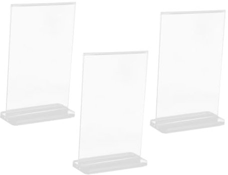 Gadpiparty 3stücke Doppelseitiger Acryl Display Ständer Transparent Tischaufsteller Für Menü Preis Werbung Restaurant Büro Vielseitig Elegant Minimalistisch