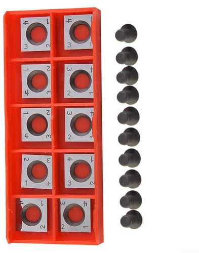 ZAMETTER Lot de 10 fraises carrées en carbure de tungstène 14 x 14 mm pour rabot à bois - Outil de tournage à profil droit avec angle de coupe de 30 degrés pour outil d'ébauche de tournage du bois