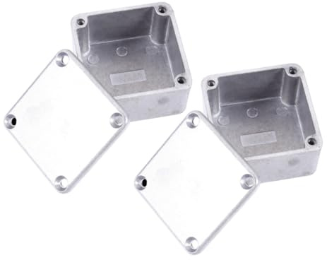 Supvox 2 Stück Gitarreneffektbox aus Aluminium mit Eleganter Optik und Schutz 50,5 X 50,5 X 31mm für Bühnen und Performance Einstellungen