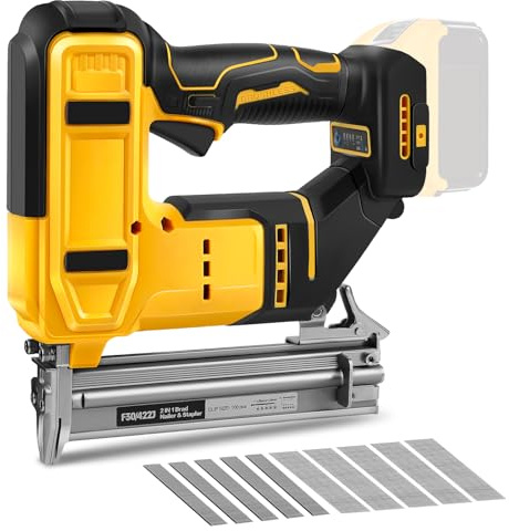 Juego de clavos de batería 18GA, compatible con Dewalt 20 V, pistola de clavos sin escobillas 2 en 1 con 500 clavos y 500 abrazaderas, para bricolaje, carpintería (sin batería)