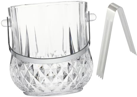 DECOMELODY Seau à Glace en Verre avec Poignée pour Bar et Fête