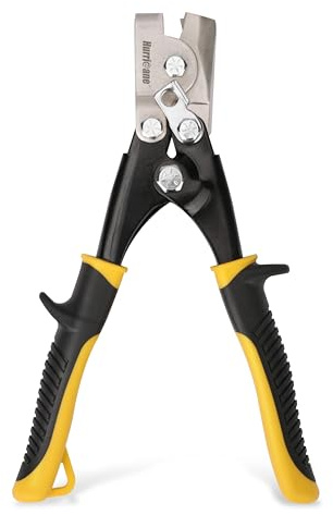 HURRICANE Snap Lock Punch Tool, 3/8 Inch Impression Gutter End Cap Crimper, Sheet Metal Crimping Tool for Aluminum/Vinyl Siding & HVAC Duct, Ideal for DIY & Pros