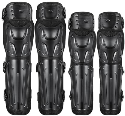 Set di 4 gomitiere e ginocchiere per moto, protezioni per ginocchiere e stinchi da motocross, protezioni per ginocchiere e gomitiere resistenti all'usura, agli urti e agli urti