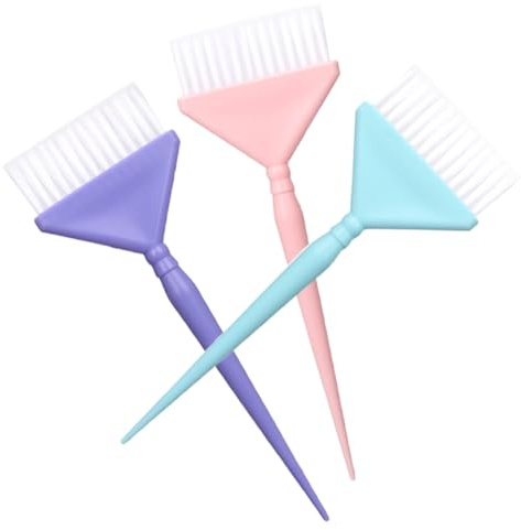 MOTHNUR Lot de 3 Set de Set de Brosses à Teinture Cheveux en Nylon et Pp pour Application Lisse et Uniforme à Domicile ou Salon de Coiffure, Usage Quotidien pour Femmes et Professionnels