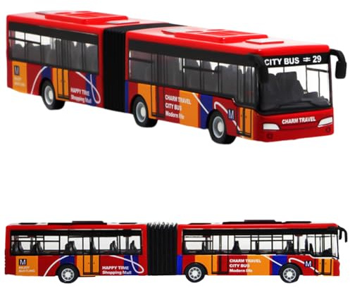 CDLIZW Bus Bambini Giocattolo, Macchinine Bus Giocattolo per Bambini,Autobus in lega, Funzione Pull-Back, Regalo per Feste di Compleanno