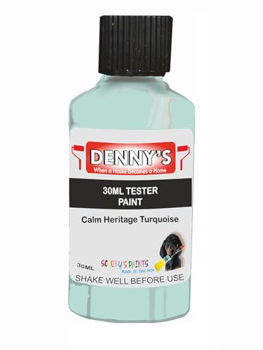 Premium Interior Wall & Furniture Chalk Paint – Calm Heritage Turquoise – Rich Matt Finish, Durable & Washable, Low Odour, Ideal for Living Rooms, Bedrooms & Hallways (30ML Tester Bottle)