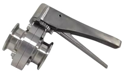 Quick installation butterfly valve 304 stainless steel quick installation sanitary manual clamp chuck butterfly valve(304SS Handle,38mm - 50.5mm)
