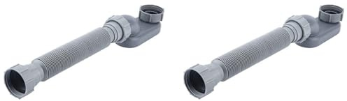 Agmoctz 2X Profil Bas 1 1/2 P Siphon Flexible Baignoire Douche Tuyau de Vidange Plat P Siphon Sur Pied Drain de Baignoire pour Baignoire Baignoire