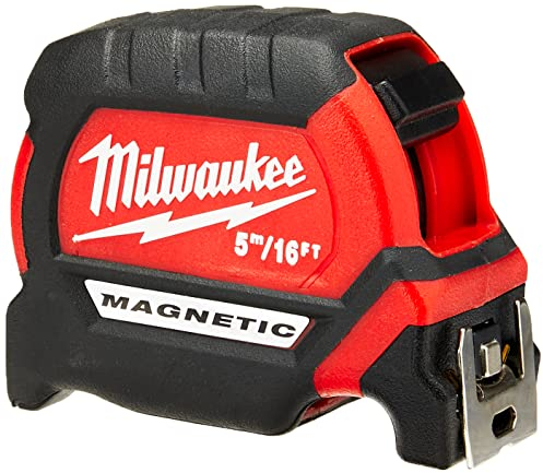 Milwaukee ‎4932464599 Premium Magnetic Tape Measure HP5Mg/27, Red/Black