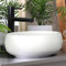 Elegante piccolo lavabo ovale con effetto loto per bagno e bagno degli ospiti - waschbecken24 (40x30x13cm, bianco / A291)