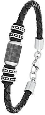 s.Oliver Herren Schmuck – Armband aus Leder und Edelstahldetails – Klassisch, Stilvoll und Maskulin – Perfekte Geschenkidee