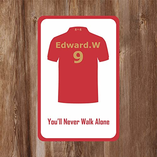 Red Football Shirt Kids Bedroom Door Sign Personalised For You - Any Name! Door Plaque,Girls/Boys,Nursery,Decor,Kids Room,Football