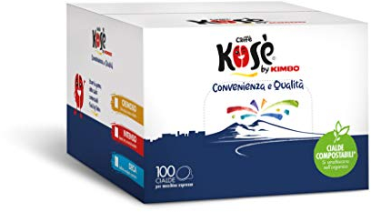 Kosè by Kimbo Cialde Cremoso Compostabili Ese Pezzi - 700 G, Cioccolato, 100 Unità