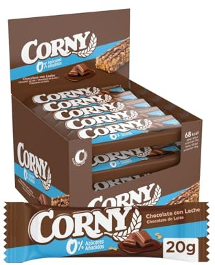 Corny Barritas de Cereales Sin Azúcares Añadidos Chocolate 0%, 24x20 g