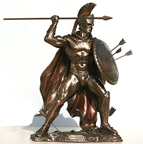 Leonidas Greek Spartan King Warrior Statue Sculpture Figure Bronze Finish 19.7inches