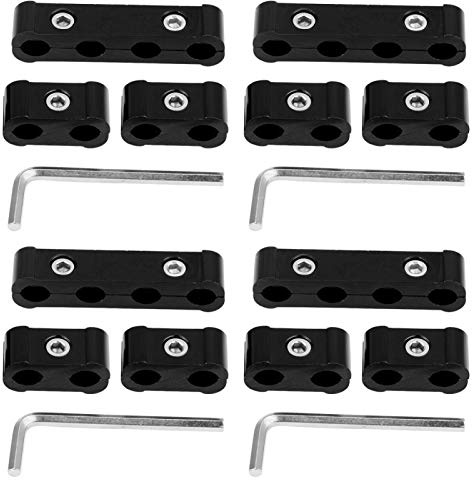 12 Stück Aluminiumlegierung Zündkerzenkabel Separator 8mm 9mm 10mm Motorkabelteiler (Schwarz)