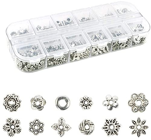 Srup 360 Stück Perlenkappen, Endkappen Schmuck Metallperlen, Diy Schmuckzubehör Spacer, für DIY Schmuckzubehör Armband Halskette Schmuckherstellung