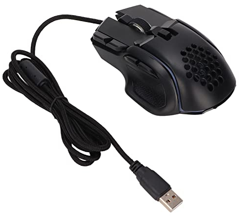 Souris de Jeu, Souris Filaire 12800 DPI avec Lumière Lumineuse RVB, Souris de Jeu avec 10 Boutons Programmables, Souris D'ordinateur Prend en Charge L'édition Macro pour la Maison, Le Bureau
