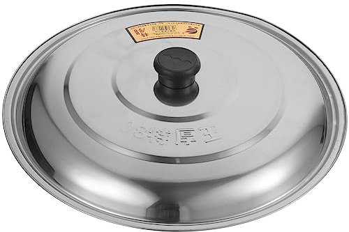 Universeller Pfannendeckel Topfdeckel Im Alten Stil Wok-Deckel Edelstahl-Kochbratpfannendeckel Runder Pp-Pfannendeckel Küchenzubehör Passend Für Unter 13 Zoll (Durchmesser Cm)