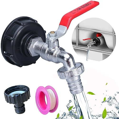 Adaptador de Depósito IBC, 3/4 Adaptador de tanque IBC, Grifo de Depósito IBC, Adaptador Bidon 1000 L, Grifo Jardin IBC Adaptador Depósito 1000 L, para Exterior Jardin Deposito Agua Lluvia Adaptador