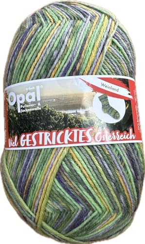 Opal Viel Gestricktes Österreich 2023 6fach Pullover-/u. Sockenwolle, 150g / 425 m LL, 75% Schurwolle/25% Polyamid,NS 3,5-4 (11382 Weinland)