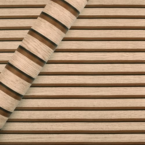 Cozlly Papier peint effet bois marron en tissu non tissé pour chambre à coucher, salon et cuisine, 9,5 m x 0,53 m