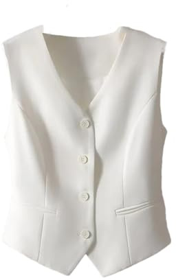 Damen-Anzugweste, lässig, schmal, reduzierte Taille, ärmellos, kurze Weste, für Damen