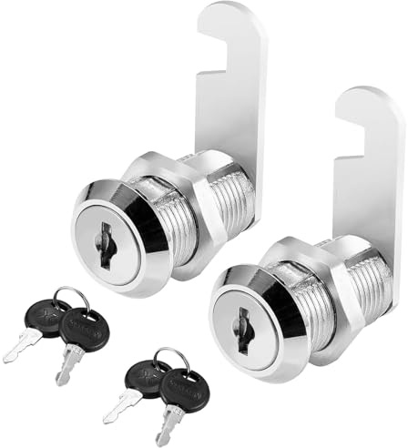 NTEK Security Mailbox Lock, Letter Post Box Lock with 2 Keys, Security Drawer Locks for Mailbox Drawer Cupboard Cabinet Furniture Door Post Box Locks, Locker Tool Boxes (Pack of 2, 16 MM)