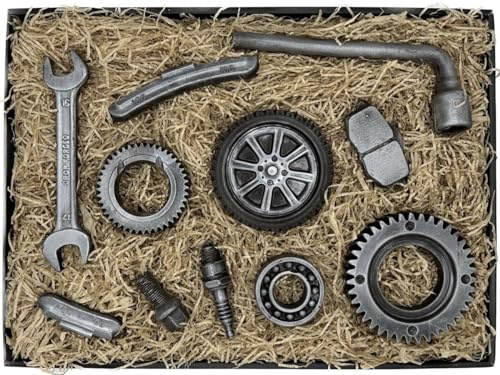 Exklusives Schokolade Automechaniker Geschenkset – Premium Werkzeug Edition in schwarzer Geschenkbox mit roter Schleife – Luxus Geschenkidee für KFZ-Meister & Autoliebhaber