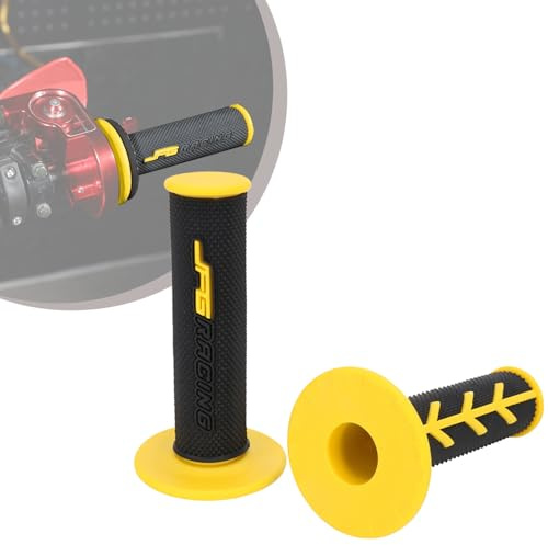 JFG RACING 1 Paar Dirt Bike Lenkergriffe, 22 mm/24 mm Motorrad Griffe-Gelb | Lenkergriffe rutschfest für Pit Dirt Bike Motocross