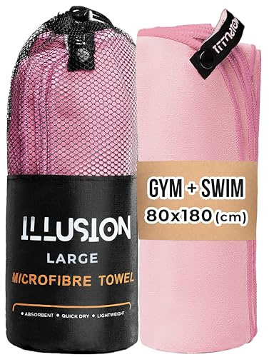illusion Extra Large Microfibre Swimming Towel (71''L x 32''W)–Compact, Lightweight & Quick Dry Towel-Perfect for Travel, Gym, and Swim Towels Ideal for Post-Workout Showers & After Swimming
