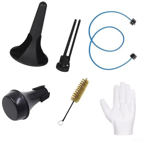 YUANGANG Trompete Reinigung Pflegeset Trompeten Wartungsset mit Halterung Bürsten Reiniger Set Wind Musikinstrument Zubehör