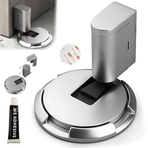 Mechanical Floor Door Stopper, Ajustable, Protección de la Pared del Tope de la Puerta, Tope de Puerta Mecánico Silencioso Sin Perforaciones para Espacios de Puerta de 3/4 de Altura