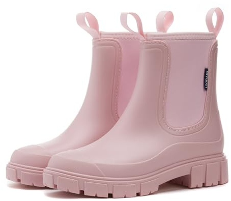 SmoothPace Stivali Pioggia Donna Impermeabile Antiscivolo Stivaletti di Gomma Leggere Comode Boots Antipioggia Moda Stivali Giardinaggio 36-41 EU