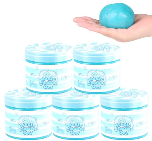 Gel Pulizia Tastiera, 5 Pezzi Gel Detergente per Polvere, Gel Pulizia Auto Interni Universale, Gel Detergente per Prese d'aria di Auto, Laptop, Computer, Telecomando, Stampanti