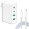 120W USB C Charger Block, Foldable 4-Port GaN USB C Charging Station 100W Laptop Charger Adapter with 100W 6ft USB-C to C Cable for MacBook Pro/Air,DELL,iPad,iPhone 16/5/14 Pro Max,Galaxy,Steam Deck