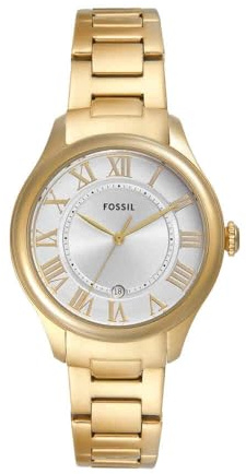 Fossil Gilmore Klocka för Dam, Kvarts Tre Visare Datum Urverk med armband i rostfritt stål eller läder