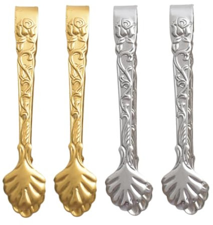 Alipis 4pièces Lot De Pinces à Glaçons Miniatures Forme De Fleur Pour Cuisine Thé Et Apéritifs