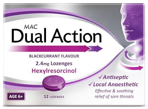 Mac Dual Action Blackcurrant Flavour 12 Lozenges