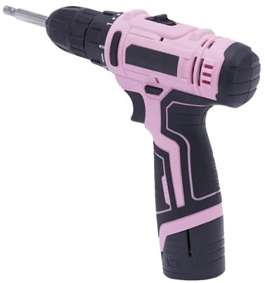 21Stücks Cordless Drill Set 12V Elektrobohrer Schnellspannbohrfutter 1350rpm Elektroschrauber 340W Bohrschrauber Set Akkubohrer für Bohren von Holz/Metall Frauen DIY Projekte Heimwerkerprojekte, Rosa