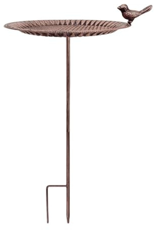perfk Comedero con estaca Multiusos, Regalo novedoso para Amantes de Las Aves, Suministros de jardín, baño para pájaros al Libre para Patio Exterior.